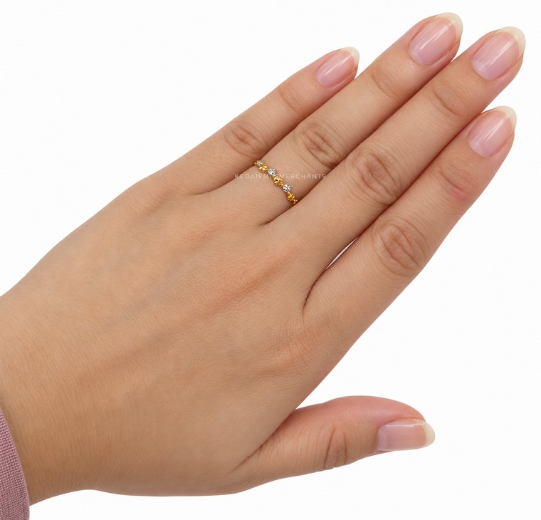 Merchant9 Cincin Emas Minimalist Circle Dimensi 2C L:0.2CM
