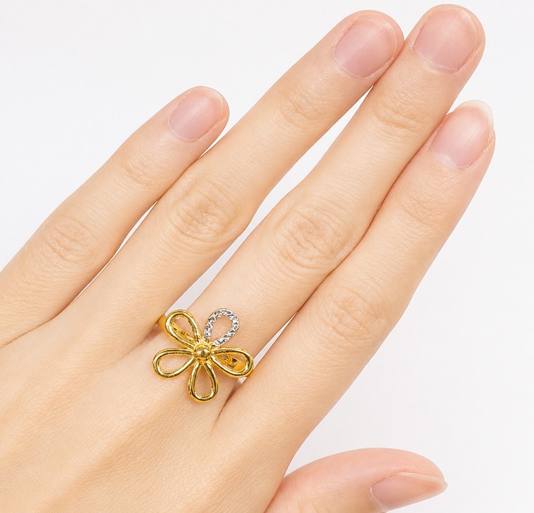 Merchant9 Cincin Emas Bunga Daisy 2C L:1.7CM