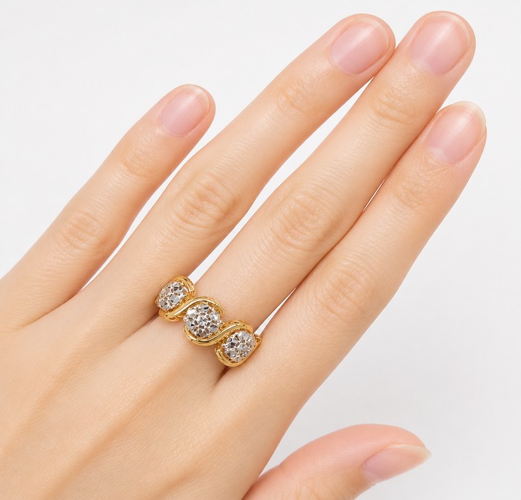 Merchant9 Cincin Emas Roti Bun Wave 2C L:0.9CM