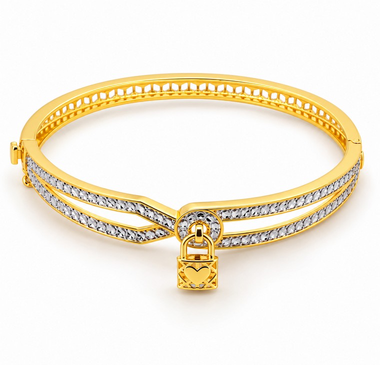 Merchant9 Gelang Oval Belt Padlock Diamond Cut L:0.8CM
