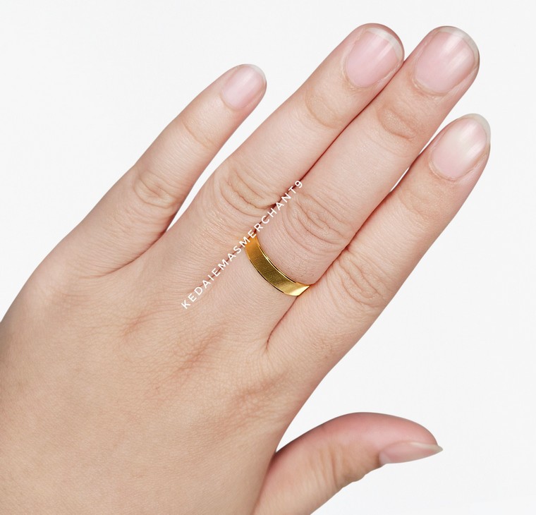 Merchant9 Cincin Emas Belah Rotan Illusion Stripe