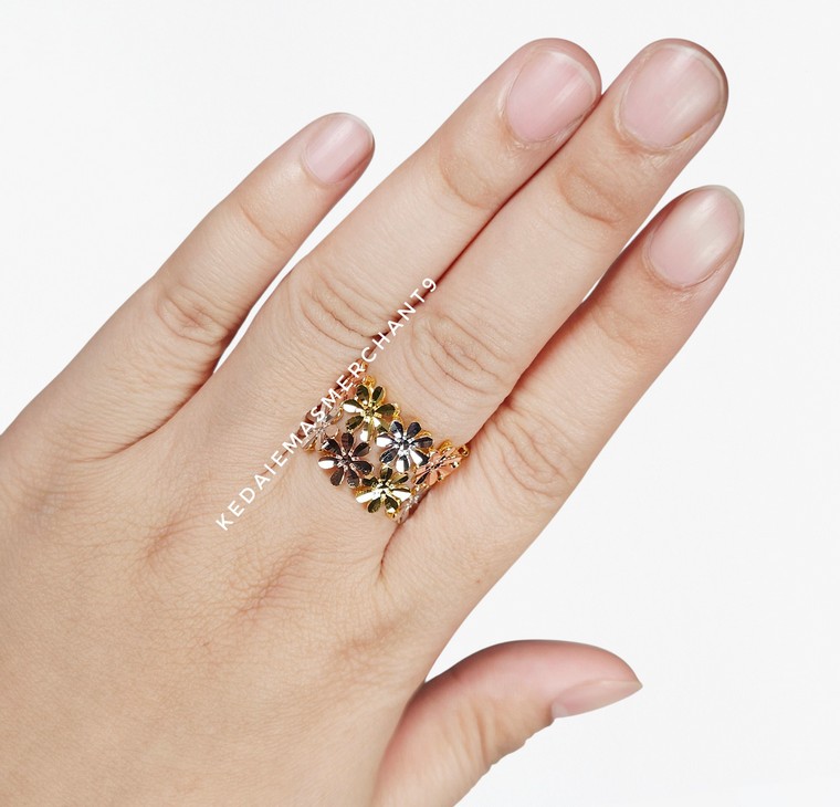 Merchant9 Cincin Emas Daisy 2 Layer 3C L:1.5CM