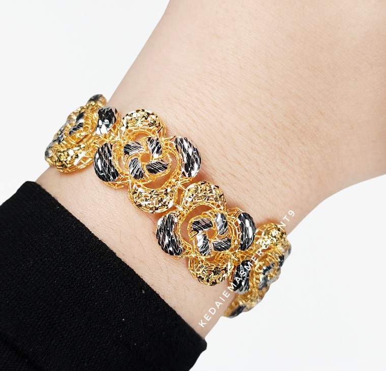 Merchant9 Rantai Tangan Seri Rose Maharani 2C L:1.75CM (KLIP SLIDE)