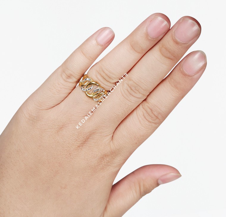 Merchant9 Cincin Emas Gajah Licin Diamond Cut L:1.1CM