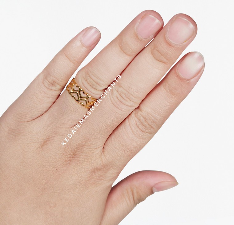 Merchant9 Cincin Emas Love Polish Full 2 Layer L:0.7CM