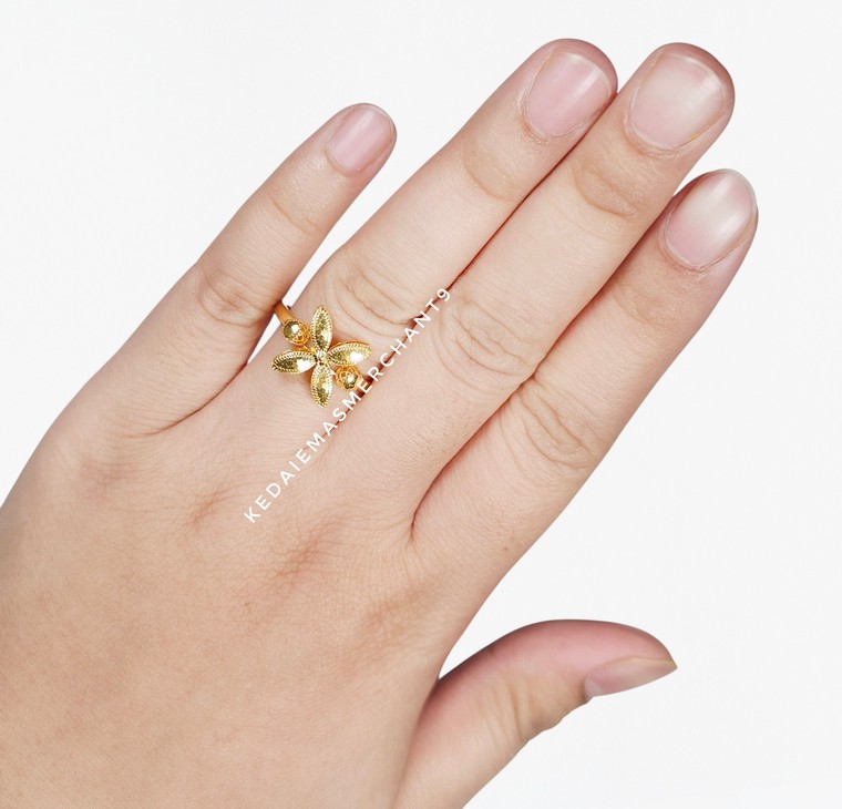 Merchant9 Cincin Emas Honey Tanjung Kerawang L:1.2CM
