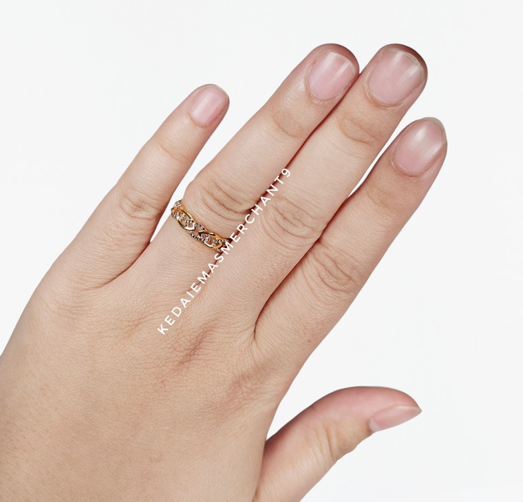 Merchant9 Cincin Emas Tocang Cek Mek Diamond Cut 2C L:0.5CM