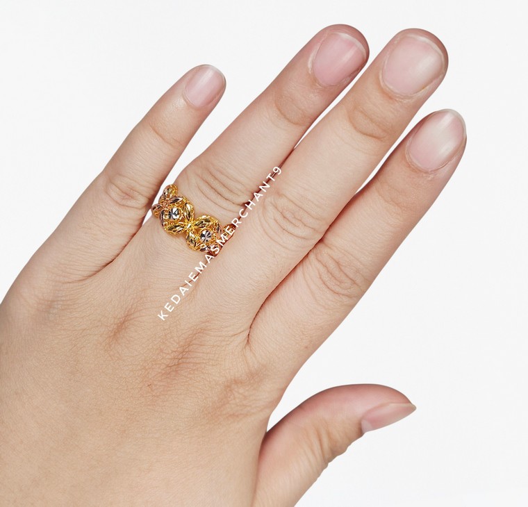 Merchant9 Cincin Emas Bunga Tanjung 3C L:0.9CM
