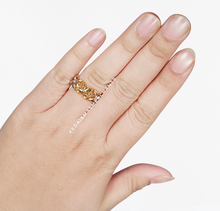 Merchant9 Cincin Emas Bunga Tanjung 2C L:0.8CM