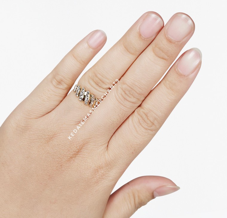 Merchant9 Cincin Emas Lintah Diamond Cut 2C L:0.7CM