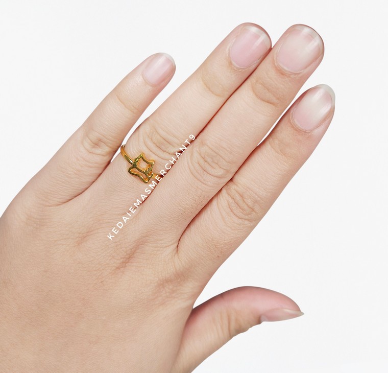 Merchant9 Cincin Emas Cat L:0.8CM (HARD GOLD- Super Hollow)