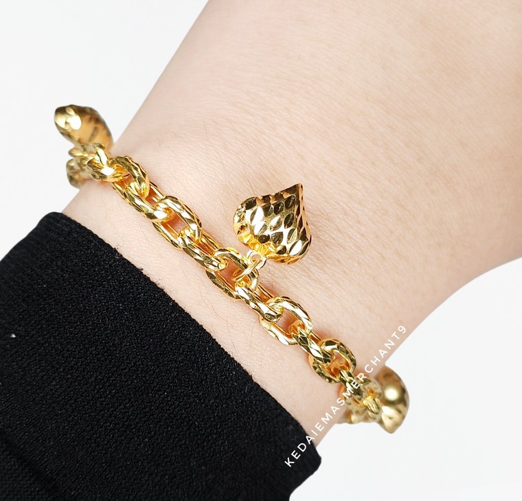 Merchant9 Rantai Tangan Sauh Dimensi Gantung Love L:0.4CM