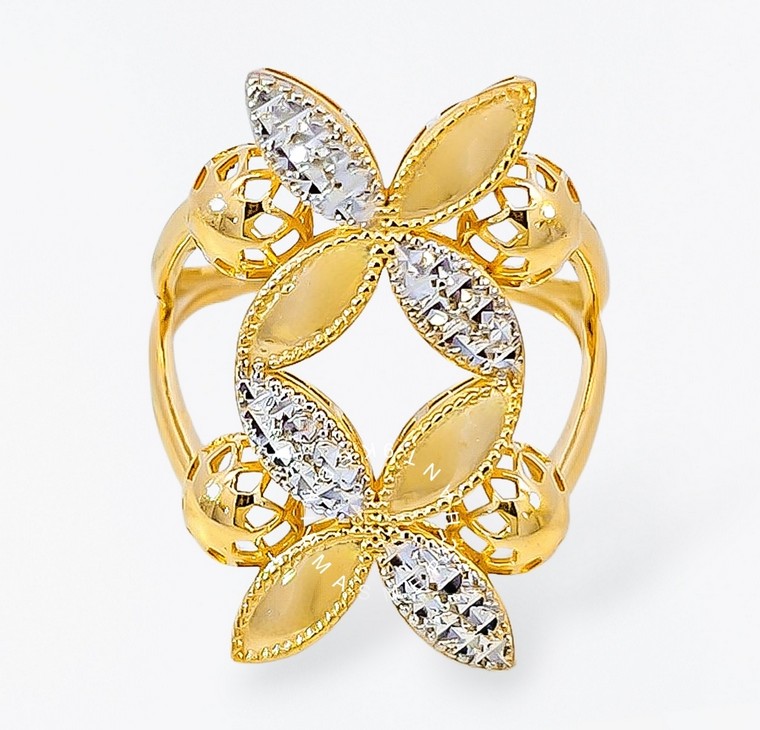 Merchant9 Cincin Emas Tanjung Kerawang Polish Diamond Cut 2 Layer 2C L:2.3CM