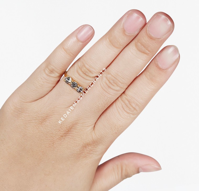 Merchant9 Cincin Emas Roti Bun Diamond Cut L:0.4CM