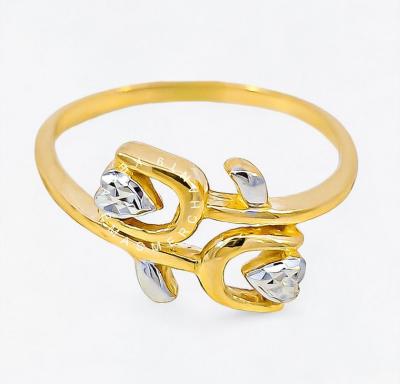 Merchant9 Cincin Emas Bunga Roses Love 2C L:0.9CM