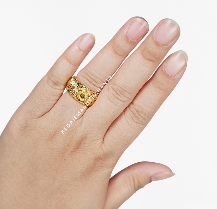 Merchant9 Cincin Emas Belah Rotan Klasik Semalu Pasir L:0.95CM