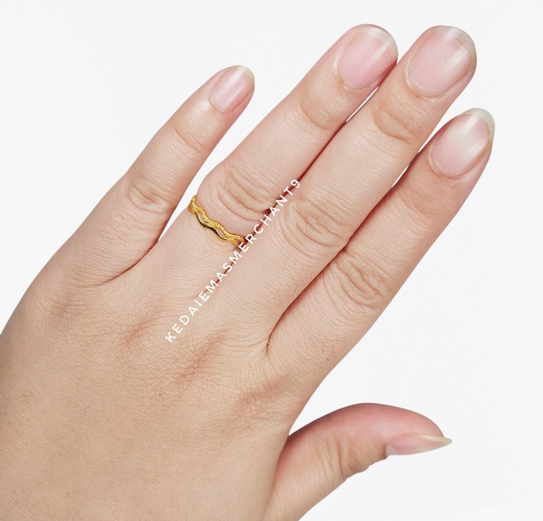 Merchant9 Cincin Emas Wave Polish Pair 2L L:0.3CM