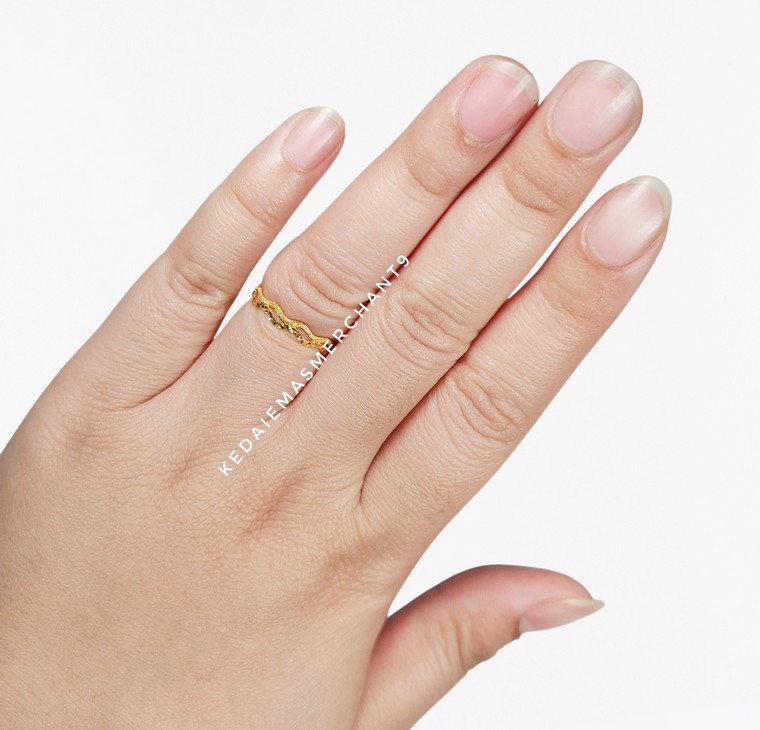 Merchant9 Cincin Emas Wave Pasir Dimensi 2L L:0.3CM