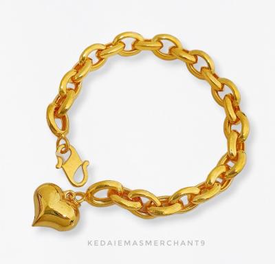 Merchant9 Rantai Tangan Sauh Oval Polish Love Gantung L:1.1CM