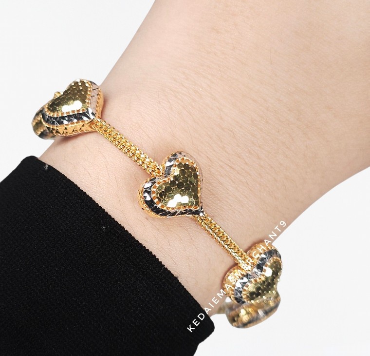 Merchant9 Rantai Tangan Belut Love Honeycomb 2C L:1.5CM