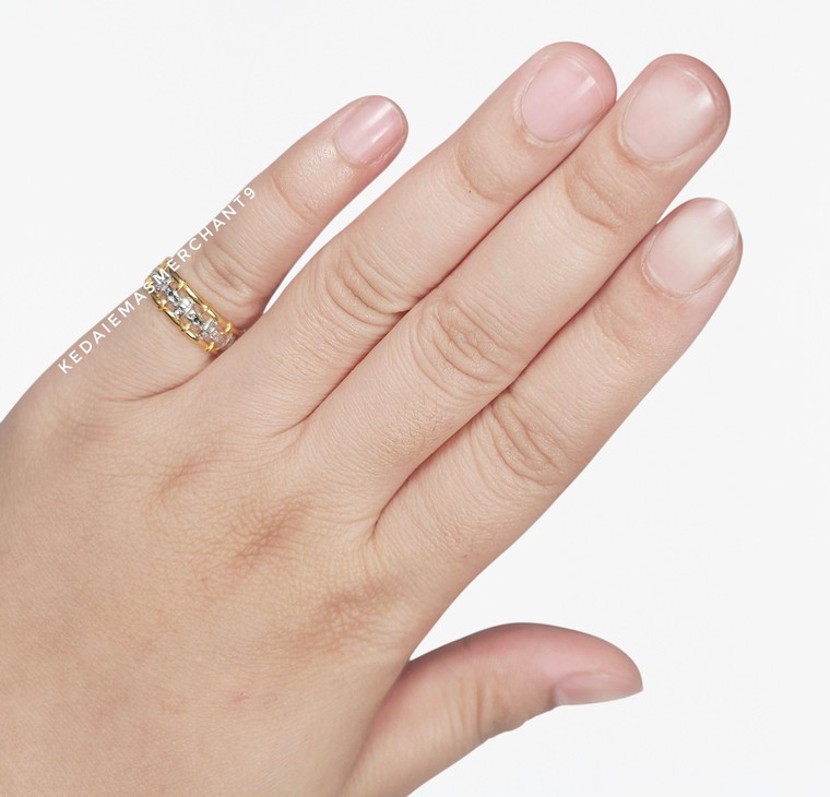 Merchant9 Cincin Emas Crochet Mat Diamond Cut 2C L:0.6CM