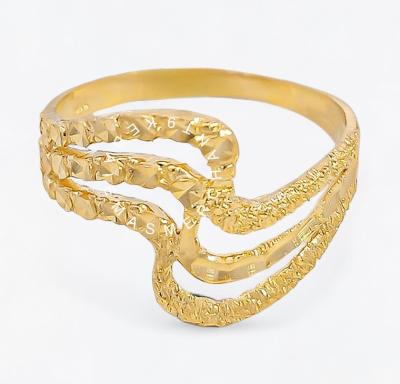 Merchant9 Cincin Emas Wave 3 Layer Pasir Dimensi L:1.4CM