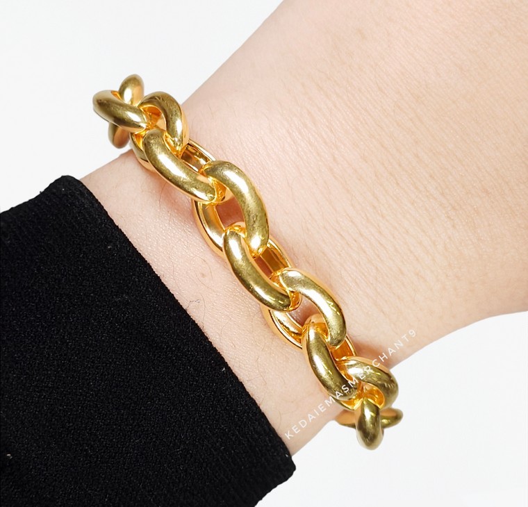 Merchant9 Rantai Tangan Sauh Oval Love Polish L:1CM