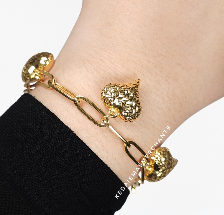 Merchant9 Rantai Tangan Choker Paperclip Gantung Love L:0.55CM