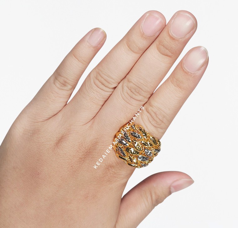 Merchant9 Cincin Emas Tocang Kerawang Dimensi 2C L:2.2CM
