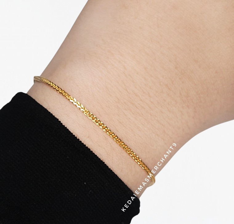 Merchant9 Rantai Tangan Tocang Jarum Minimalist L:0.15CM