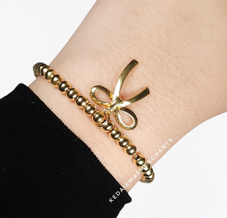 Merchant9 Rantai Tangan Pearl Ribbon L:0.4CM