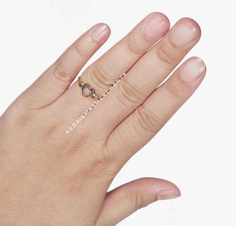Merchant9 Cincin Emas Love Dimensi Bubble Polish L:0.7CM