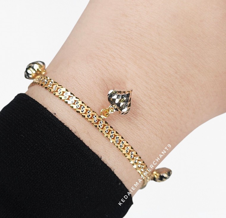 Merchant9 Rantai Tangan Puteri Padu Gantung Love 2C L:0.4CM