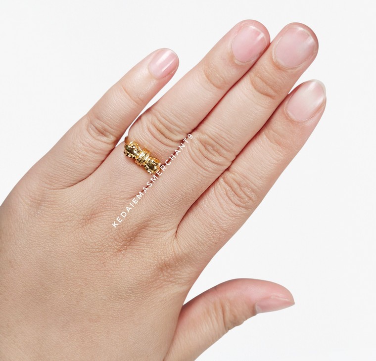 Merchant9 Cincin Emas Ribbon Diamond Cut 2C