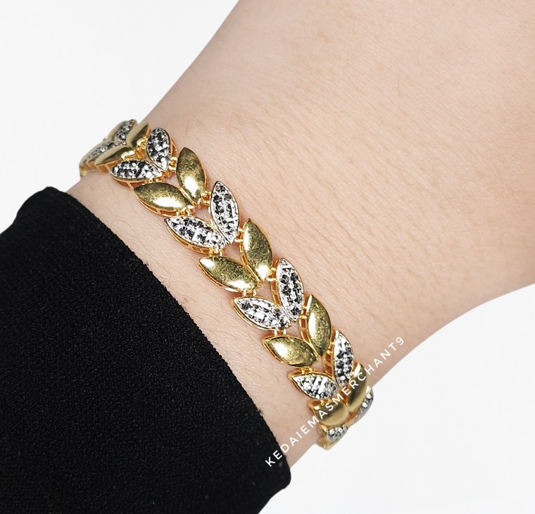 Merchant9 Rantai Tangan Leaf Twin Polish Diamond Cut L:0.95CM