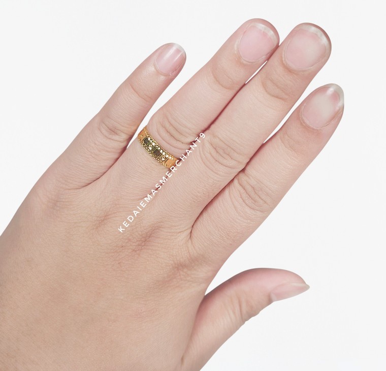Merchant9 Cincin Emas Belah Rotan Dot Petak L:0.5CM