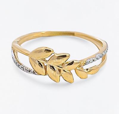 Merchant9 Cincin Emas Leaf Silang 2C L:0.6CM