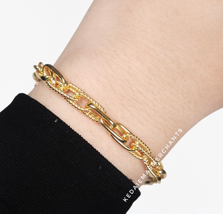 Merchant9 Rantai Tangan Paperclip Double Polish Rope L:0.6CM