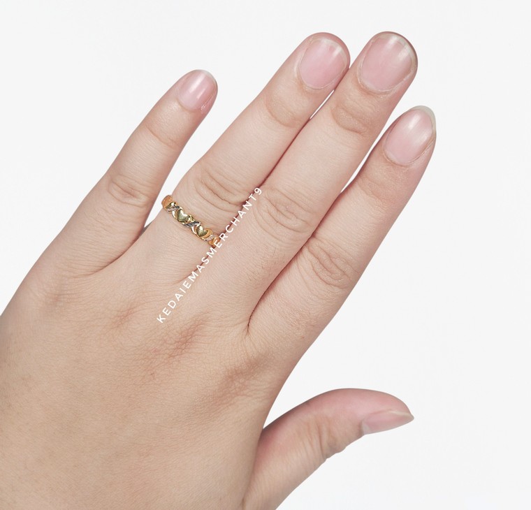 Merchant9 Cincin Emas Tocang Love 2C L:0.35CM