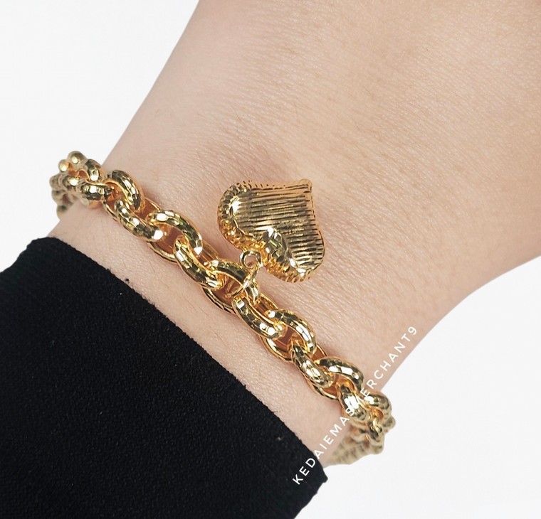 Merchant9 Rantai Tangan Choker Sauh Oval Love Dimensi L:0.7CM