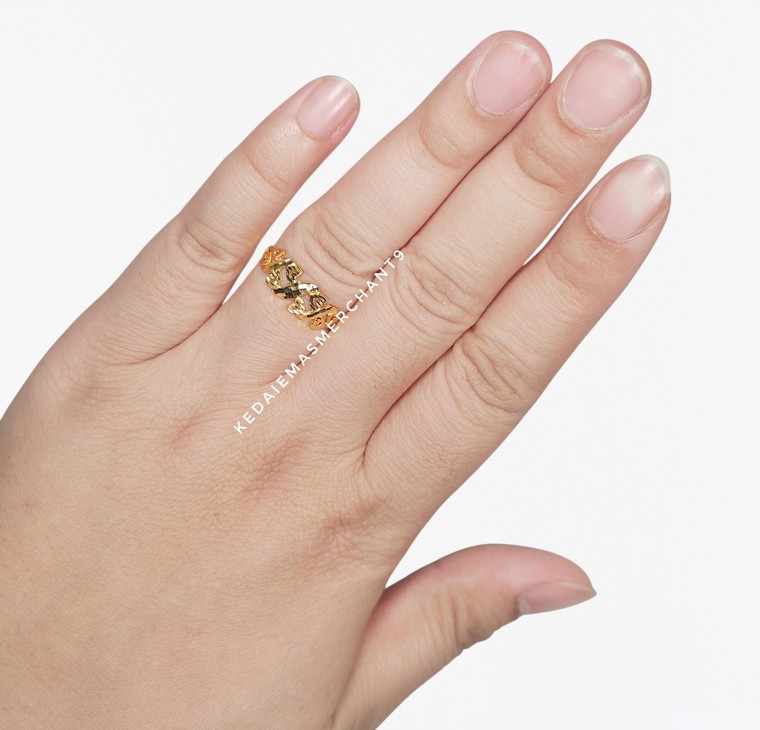 Merchant9 Cincin Emas Wave Love Stripes