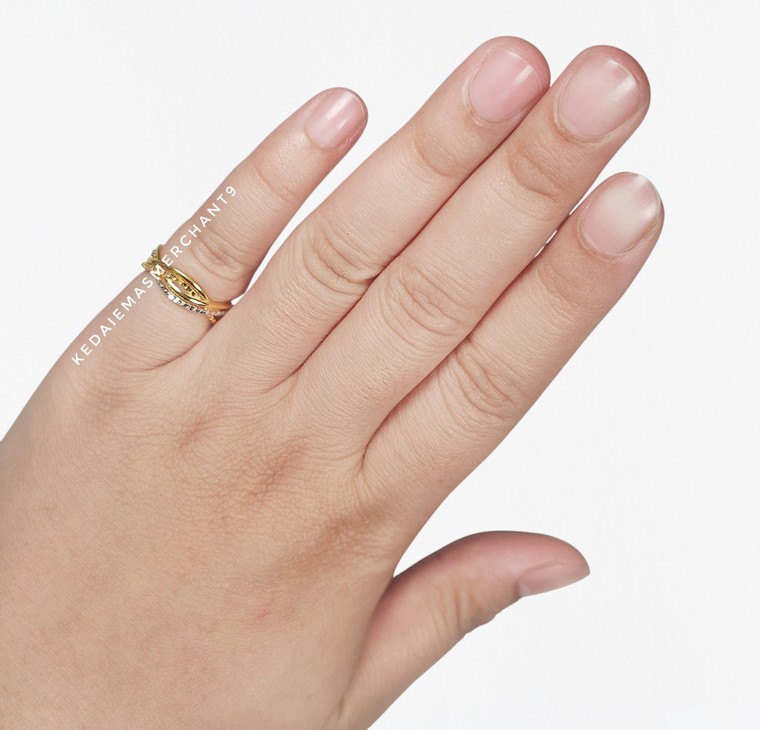 Merchant9 Cincin Emas Tocang Silang Diamond Cut 2C