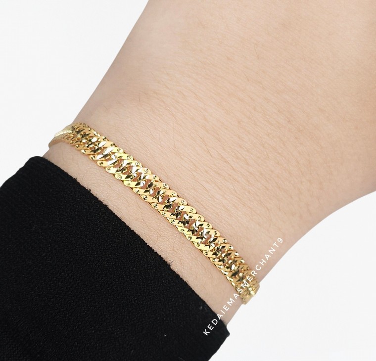 Merchant9 Rantai Tangan Kait 3 Padu Dilwale L:0.5CM