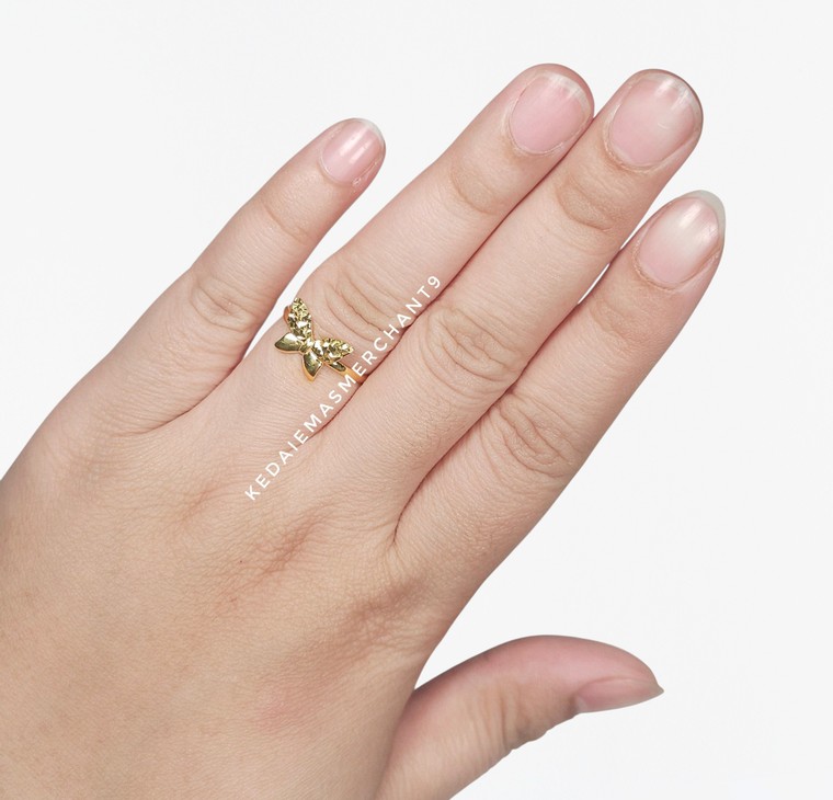 Merchant9 Cincin Emas Buttefly Polish Dimensi L:0.9CM