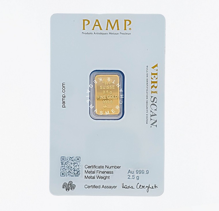 Merchant9 Gold Bar PAMP 999.9 Lady Fortuna 2.5g