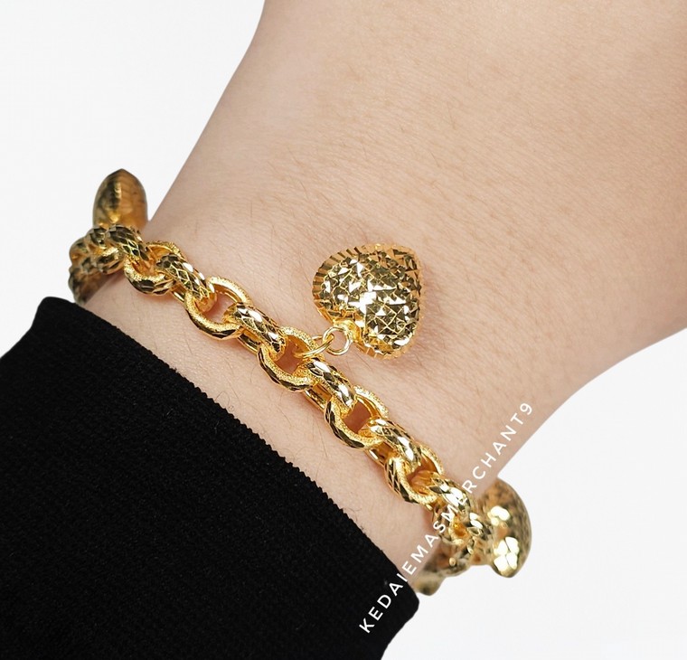 Merchant9 Rantai Tangan Sauh Dimensi Pasir Gantung Love L:0.6CM