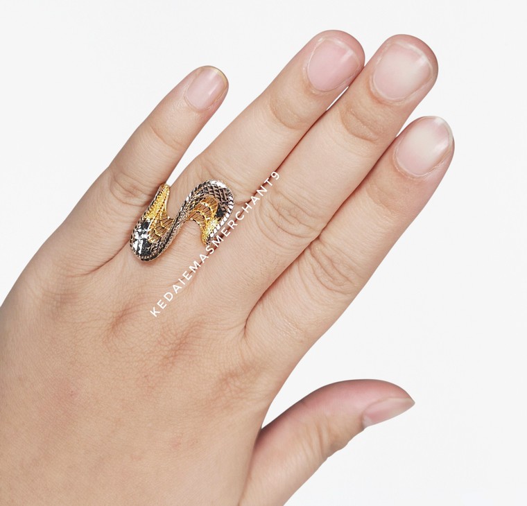 Merchant9 Cincin Emas Wave Kerawang Dimensi Chrome