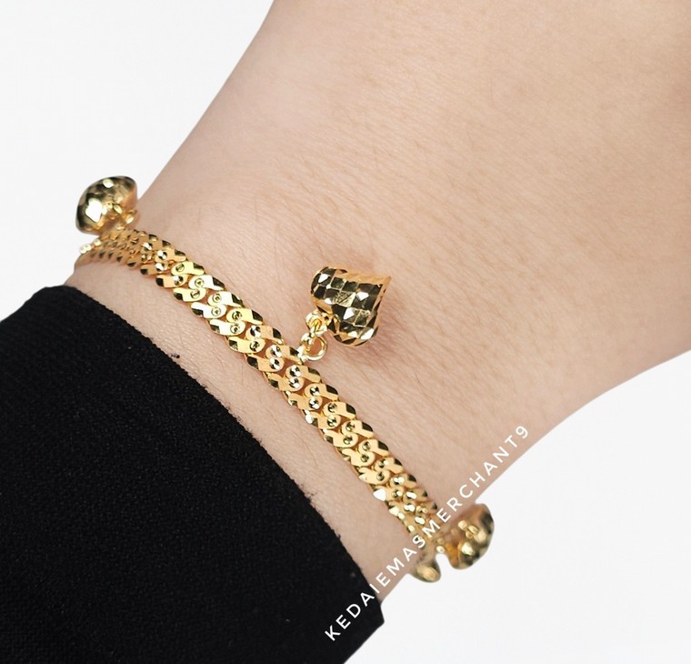 Merchant9 Rantai Tangan Puteri Padu Gantung Love L:0.45CM