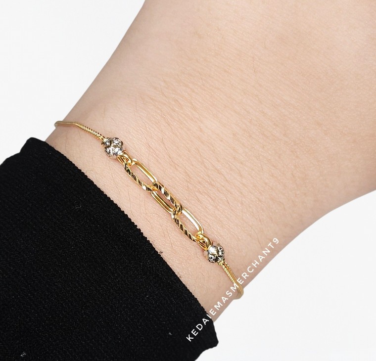 Merchant9 Rantai Tangan Choker Mesin Box Paperclip Nonagon 2C L:0.4CM