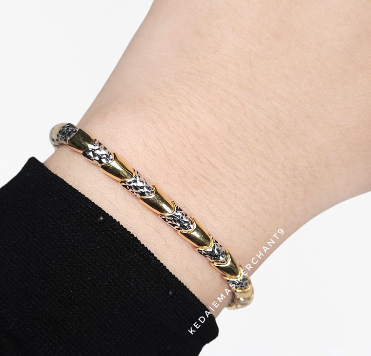 Merchant9 Rantai Tangan Snake Polish Diamond Cut 2C L:0.4CM